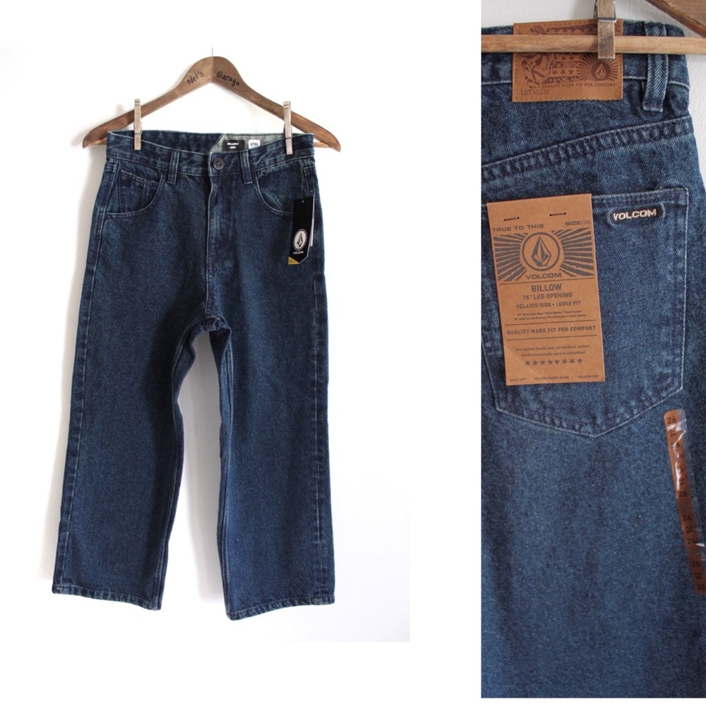 Volcom NWT Billow Relaxed Rise Loose Fit Dark Jeans Boys 12